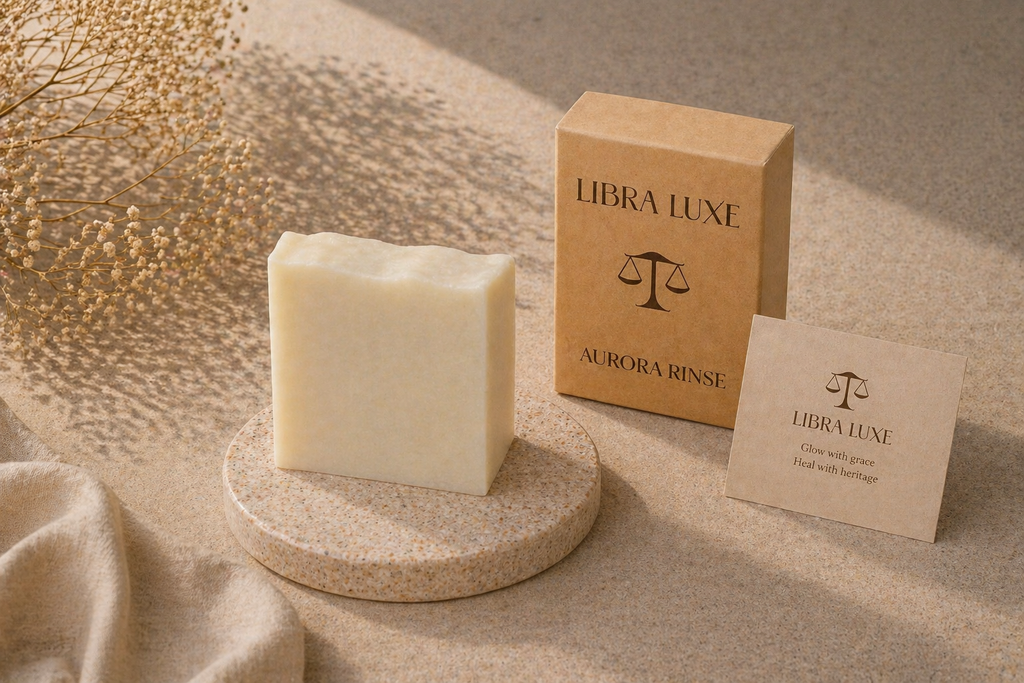 Aurora Rinse — facial cleansing bar with grass-fed tallow by Libra Luxe