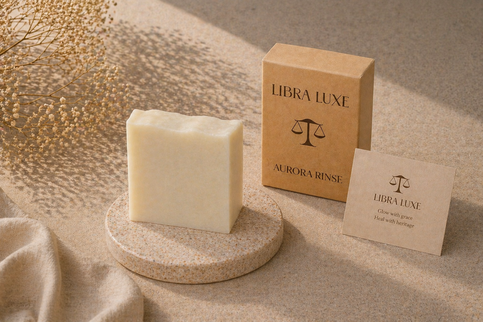 Aurora Rinse — facial cleansing bar with grass-fed tallow by Libra Luxe